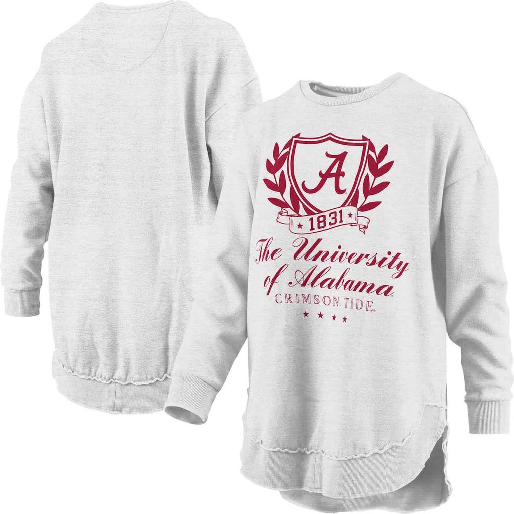 PRESSBOX PRESSBOX HEATHER GRAY ALABAMA CRIMSON TIDE FIELD DAY MELANGE PONCHO PULLOVER SWEATSHIRT