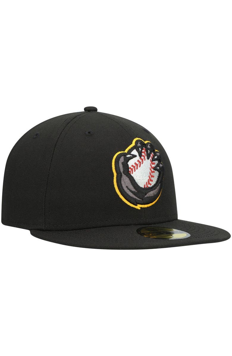 New Era Men's New Era Black Quad Cities River Bandits Authentic Collection Road 59FIFTY Fitted Hat, Alternate, color, Black