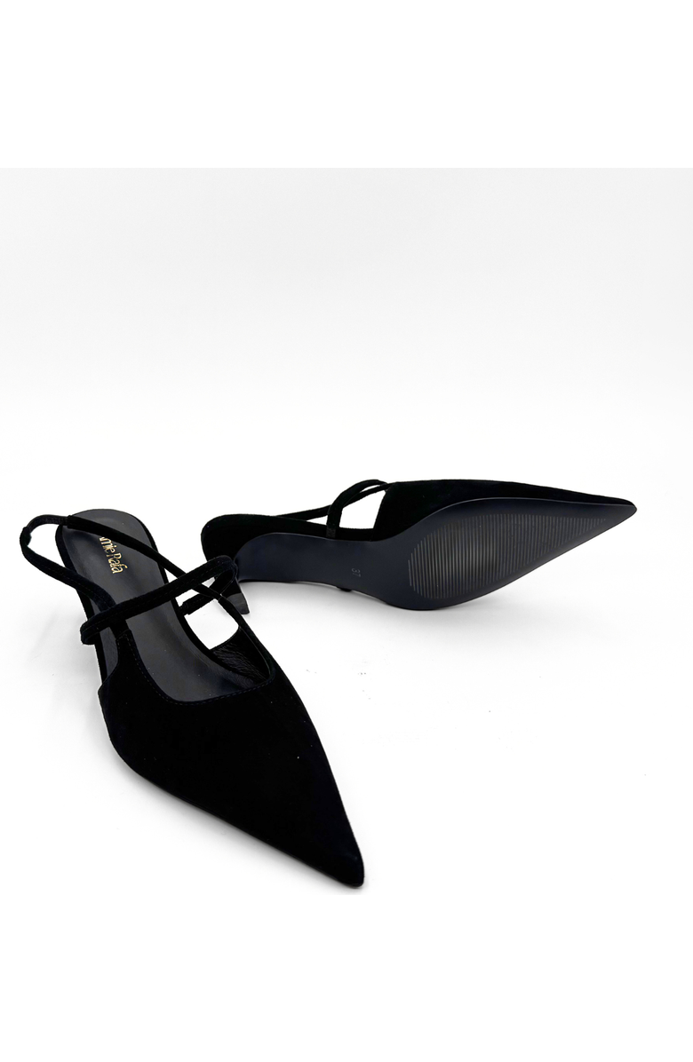 Amie Rafa Connie Slingback Suede Heels, Alternate, color, Black