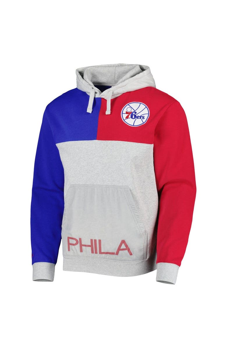 Mitchell & Ness Men's Mitchell & Ness Heather Gray Philadelphia 76ers Tie-Breaker Pullover Hoodie, Alternate, color, Heather Gray