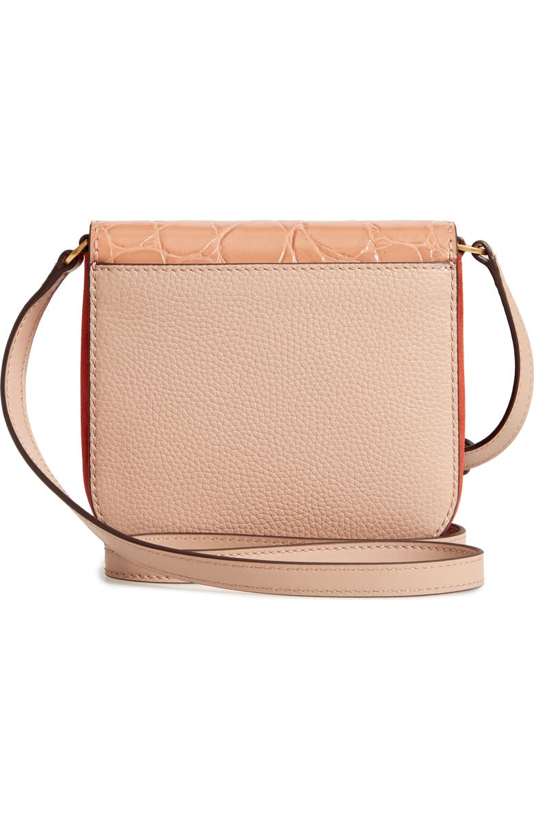 Tory Burch McGraw Croc Embossed Leather Crossbody Bag, Alternate, color,
