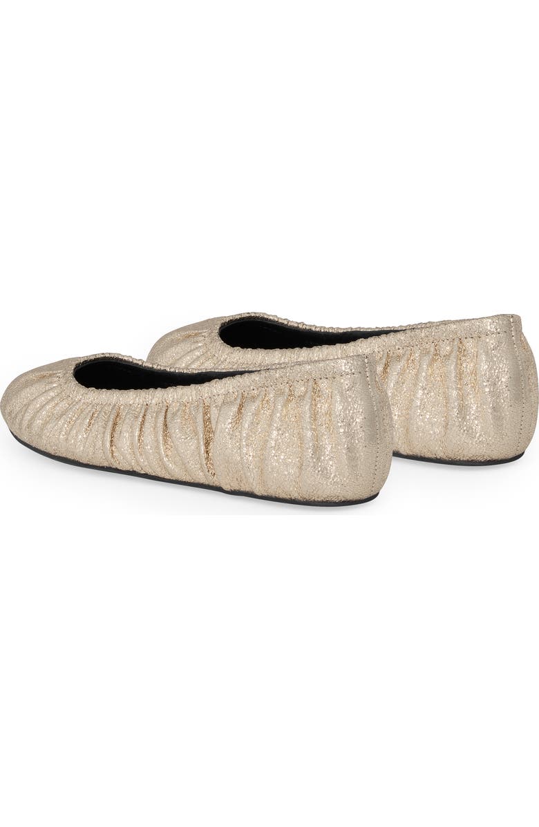 Rebecca Minkoff Ruched Ballet Flat, Alternate, color, Champagne/Gold