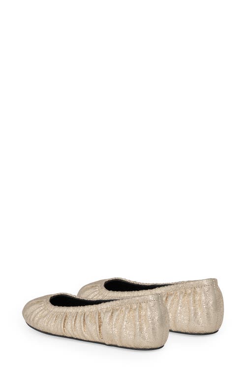 Rebecca Minkoff Ruched Ballet Flat In Gold