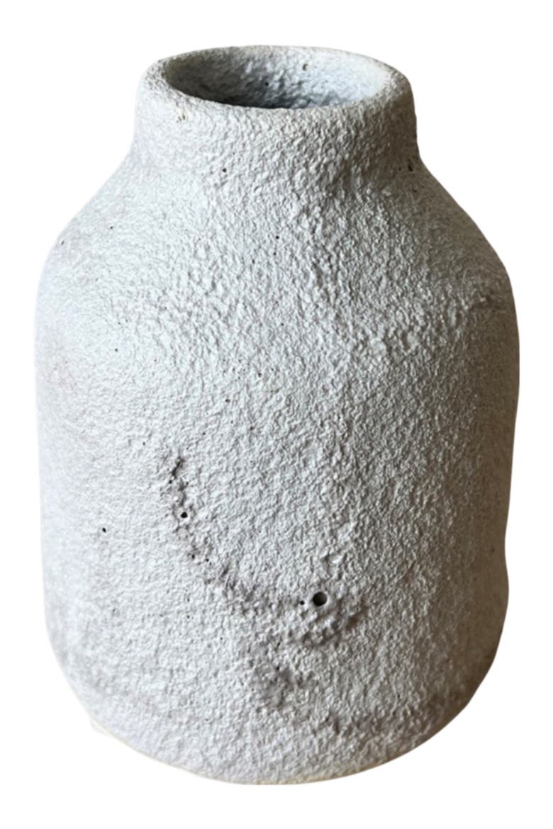 Round Crater Vase, Alternate, color, Grey