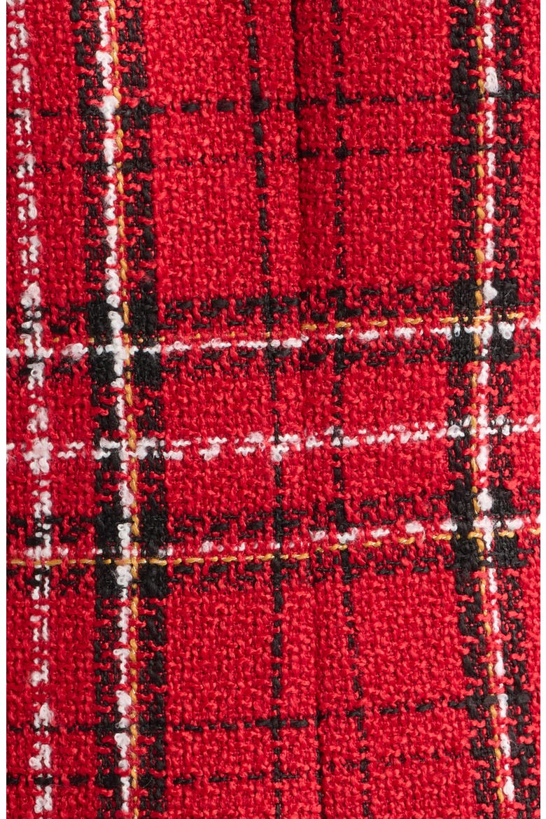 Plaid Fringe Trim Blazer, Alternate, color, LIPSTICK M