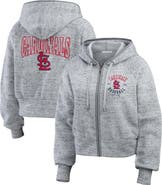 WEAR by Erin Andrews Women's WEAR by Erin Andrews  Heather Gray St. Louis Cardinals Speckled Fleece Cropped Full-Zip Hoodie