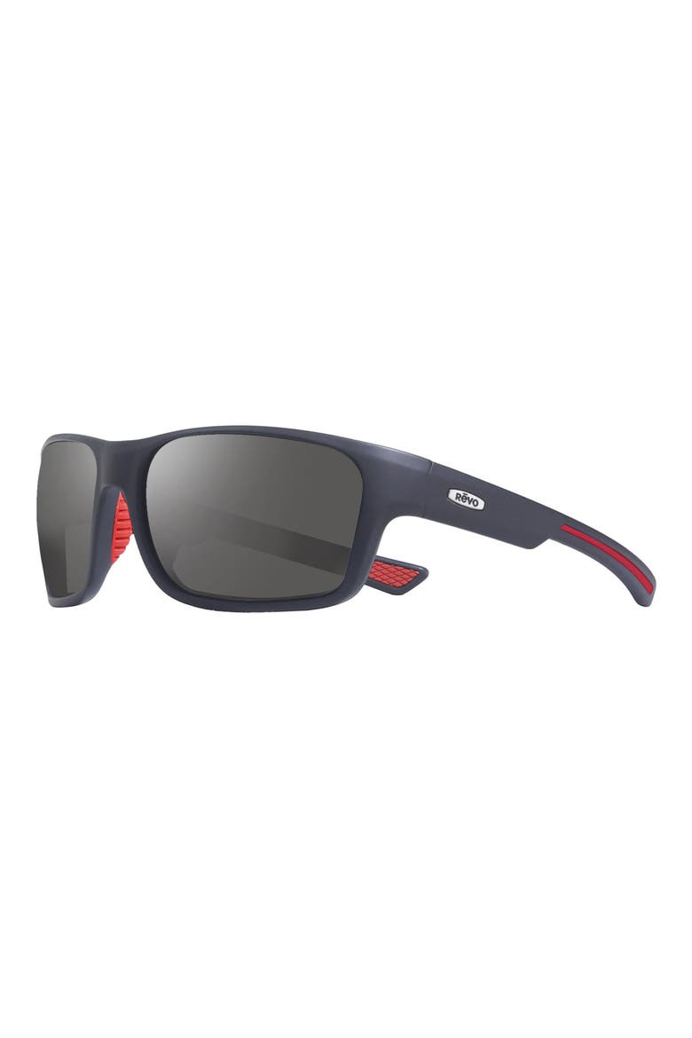 Pointe Polarized Wrap Sunglasses, Alternate, color, MATTE BLACK/ GREY
