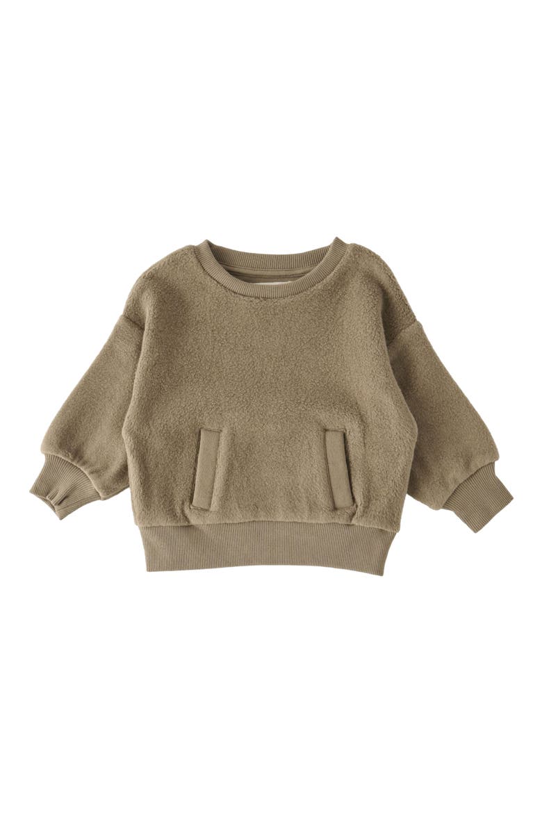 Organic Cotton Teddy Fleece Sweatshirt, Main, color, MOSS