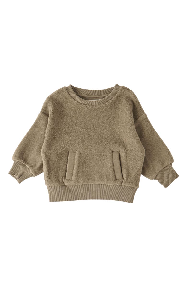 Pehr Organic Cotton Teddy Fleece Sweatshirt, Main, color, Moss