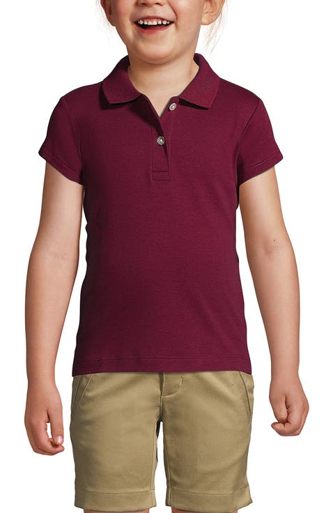 School Uniform Girls Short Sleeve Feminine Fit Interlock Polo Shirt