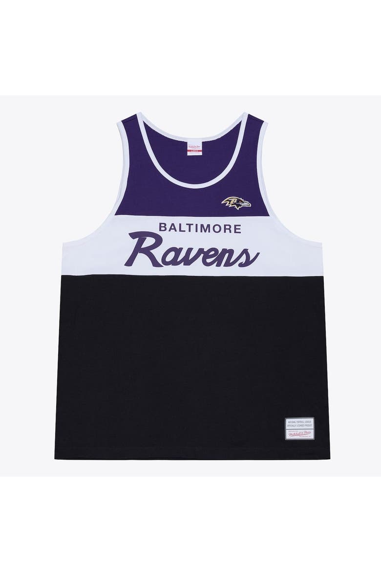 Men's Mitchell & Ness  Black/Purple Baltimore Ravens Head Coach Tank Top, Alternate, color, Black