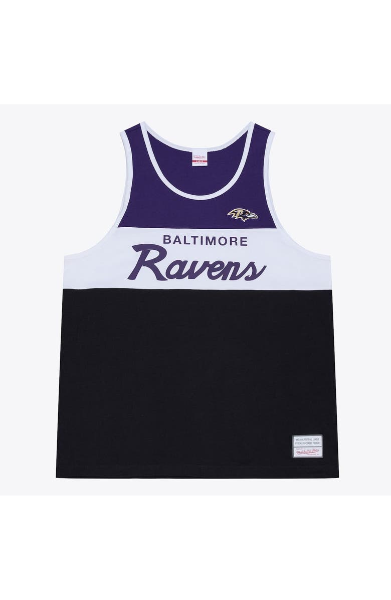 Mitchell & Ness Men's Mitchell & Ness  Black/Purple Baltimore Ravens Head Coach Tank Top, Alternate, color, Black