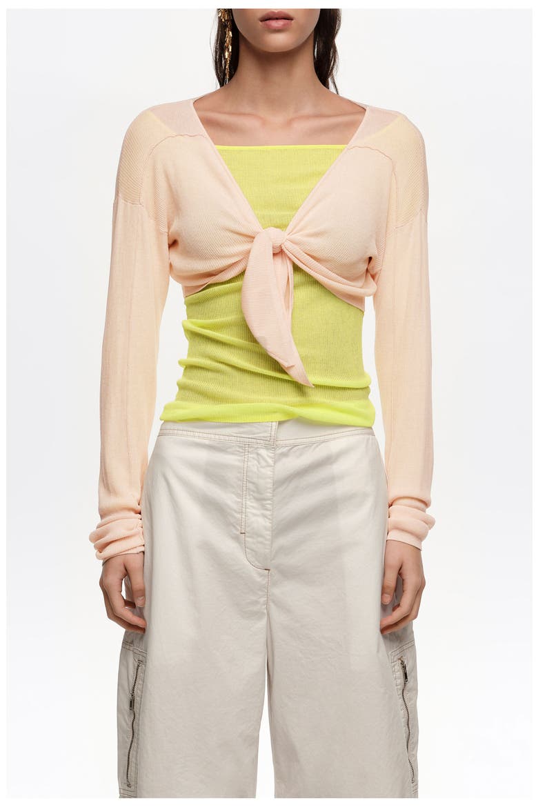 Short Knot Ribbed Cardigan (Women) | Nordstrom