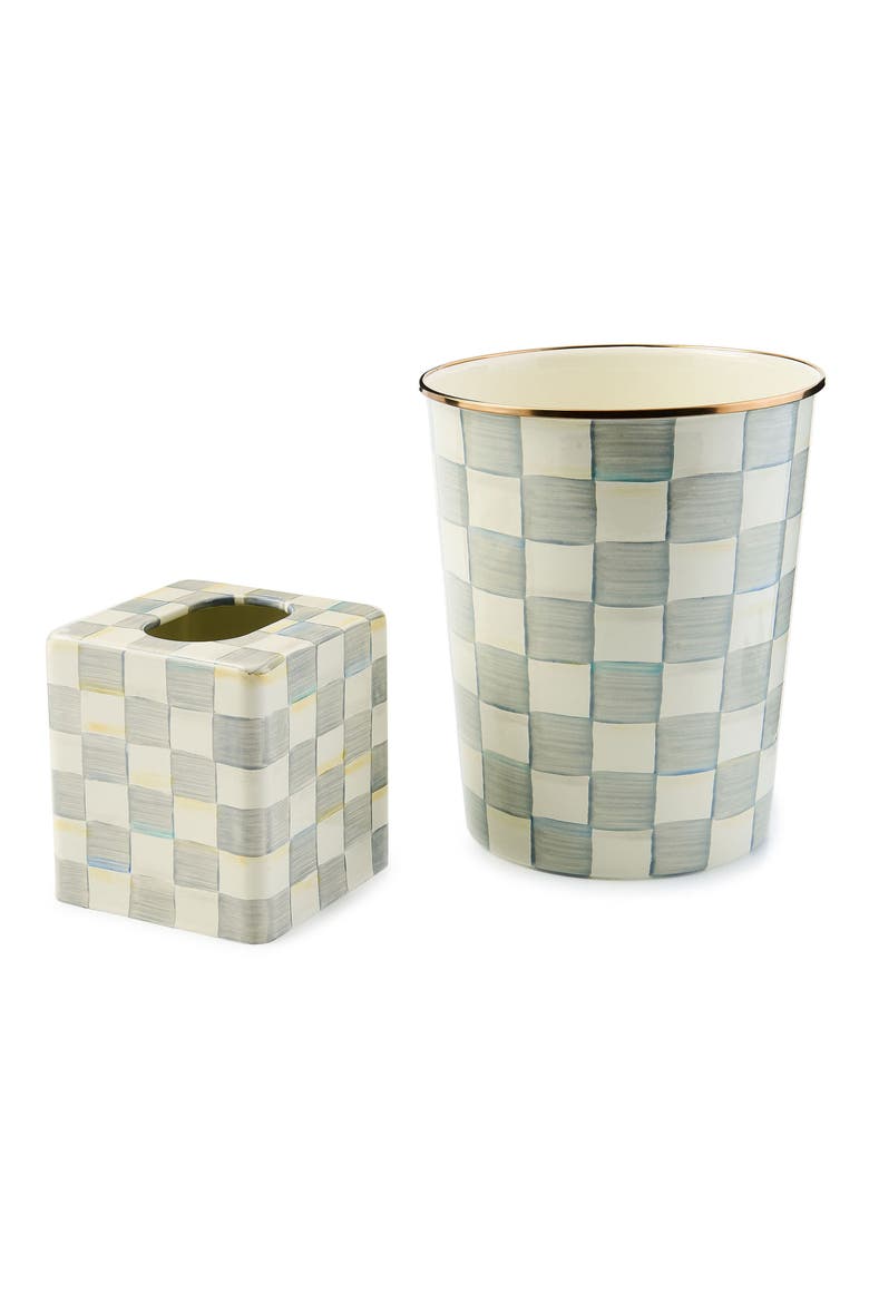 Sterling Check 2-Piece Bath Set, Main, color, STERLING