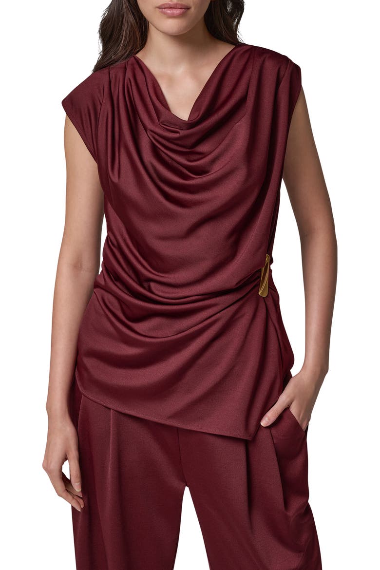 Cowl Neck Sleeveless Top, Main, color, BLK CHERRY