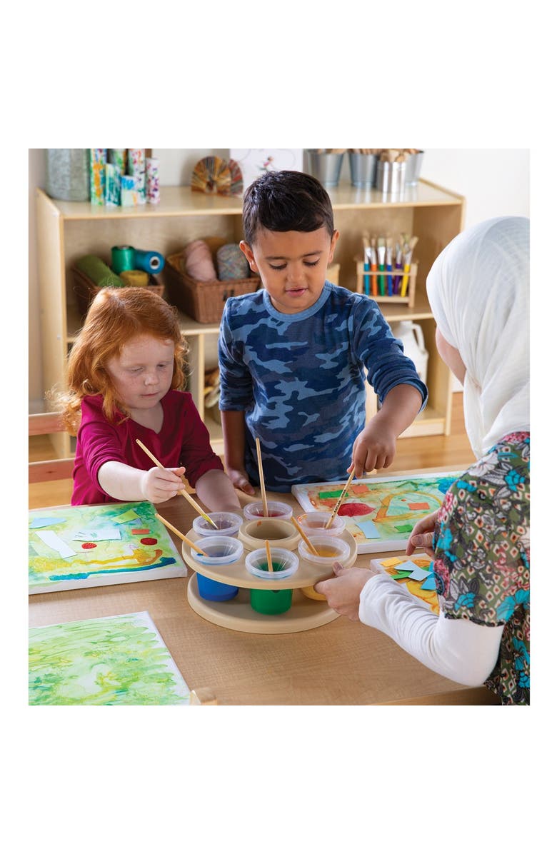 Kaplan Early Learning Company Spinning Tabletop Art Storage, Alternate, color, Beige