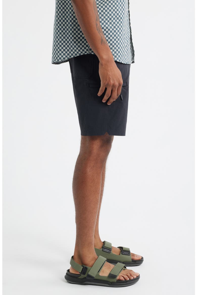 Global Entry Boardwalk Water Repellent Shorts, Alternate, color, BLACK