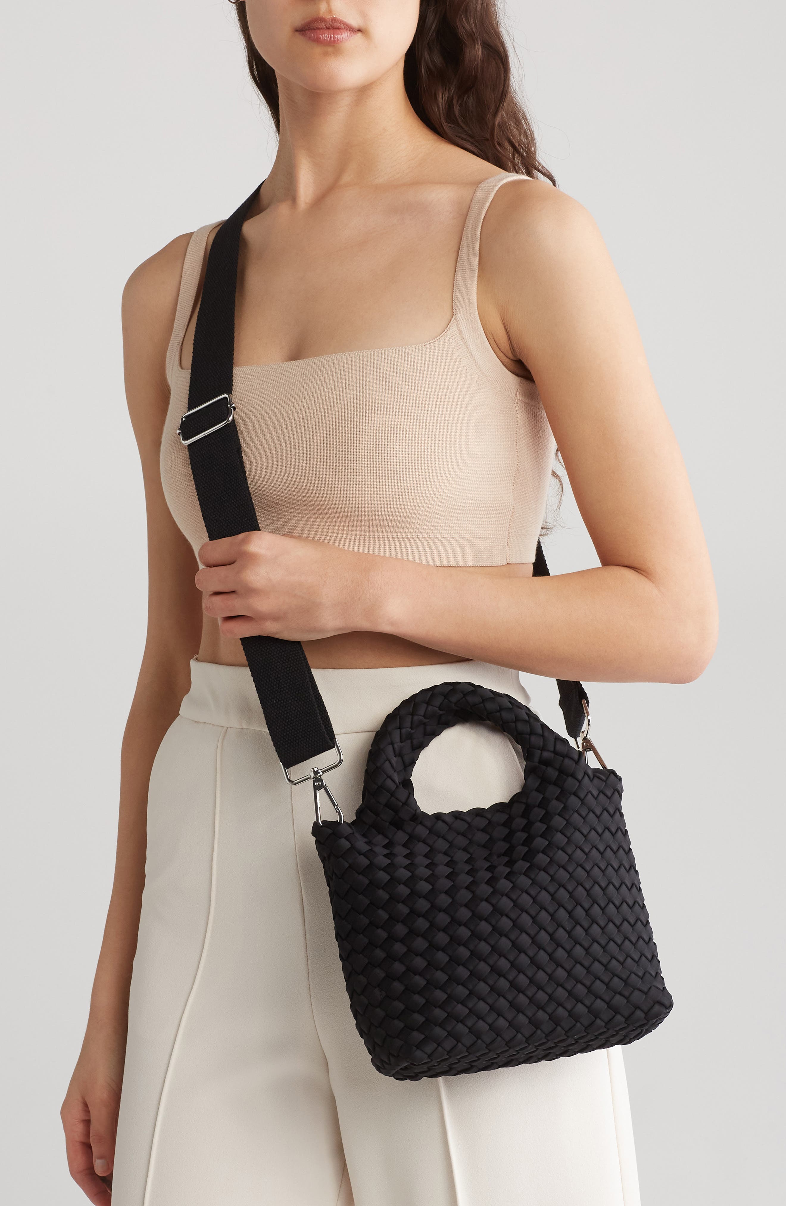 BCBG Woven Mini Crossbody Bag, Alternate, color, 