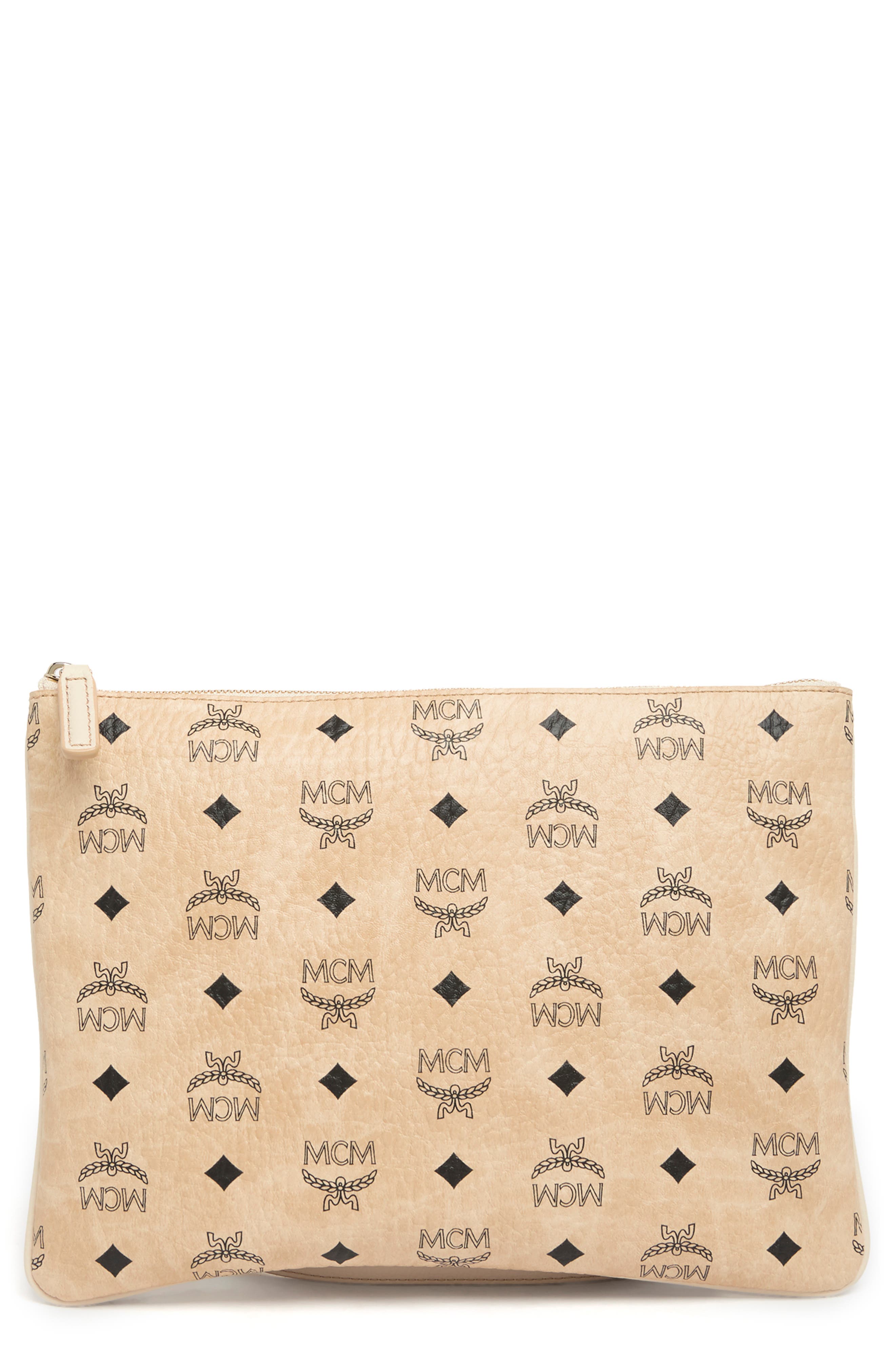 MCM Large Leather Crossbody Bag, Main, color, 