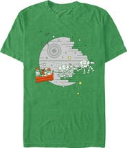 Star Wars Men's Star Wars Christmas Death Star Scene Graphic Tee