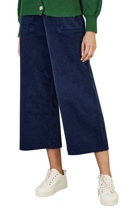 Cord Cropped Wide Leg Pants