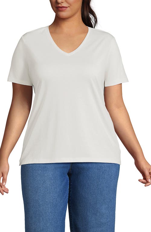 Lands' End Supima Cotton V-neck T-shirt In White