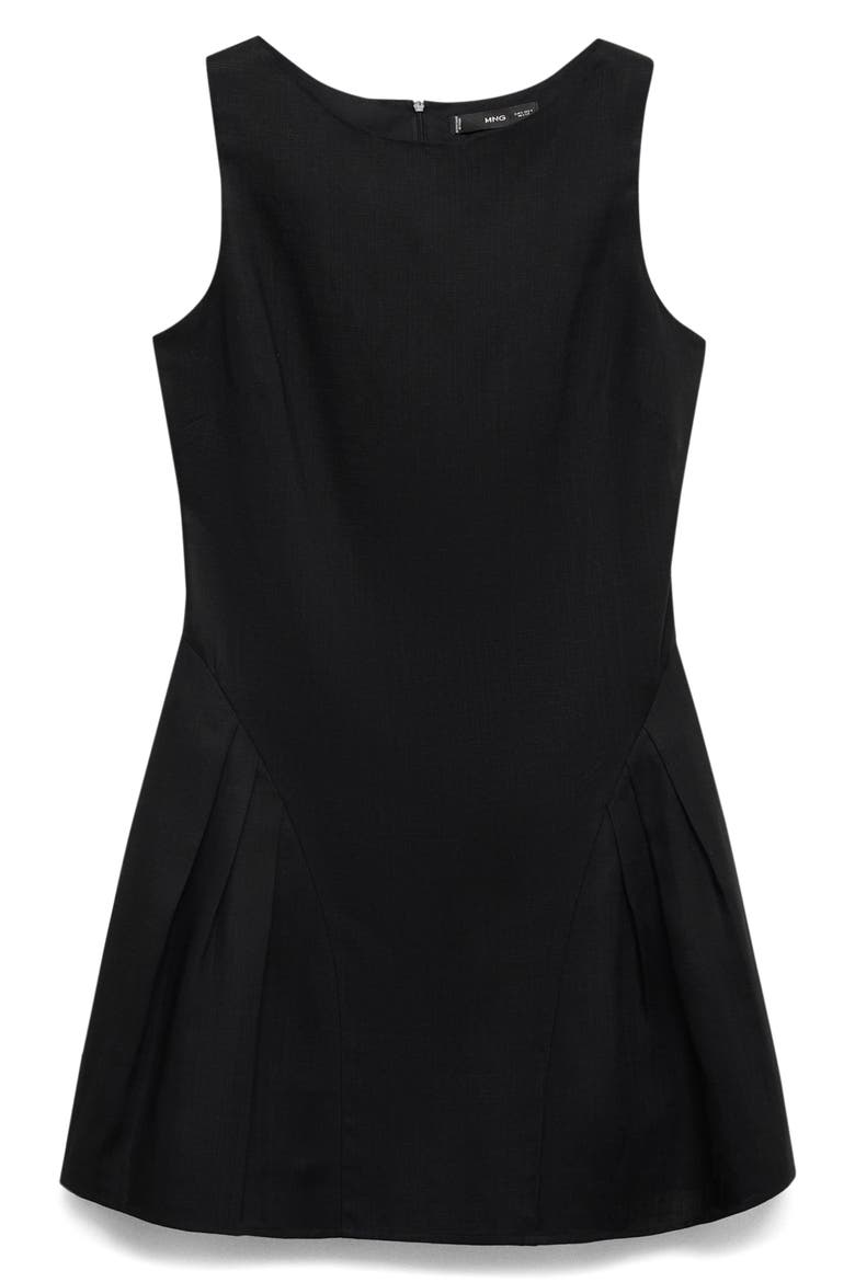 Pleated Sleeveless Dress, Alternate, color, BLACK
