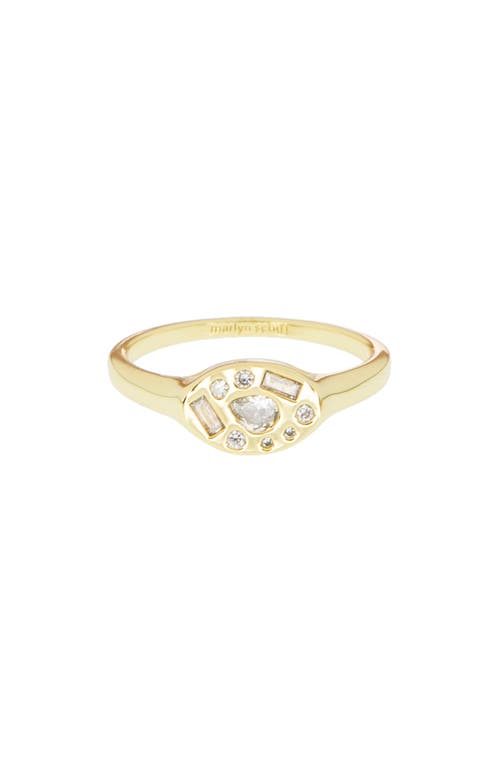 Marlyn Schiff Mixed Cut Cubic Zirconia Signet Ring