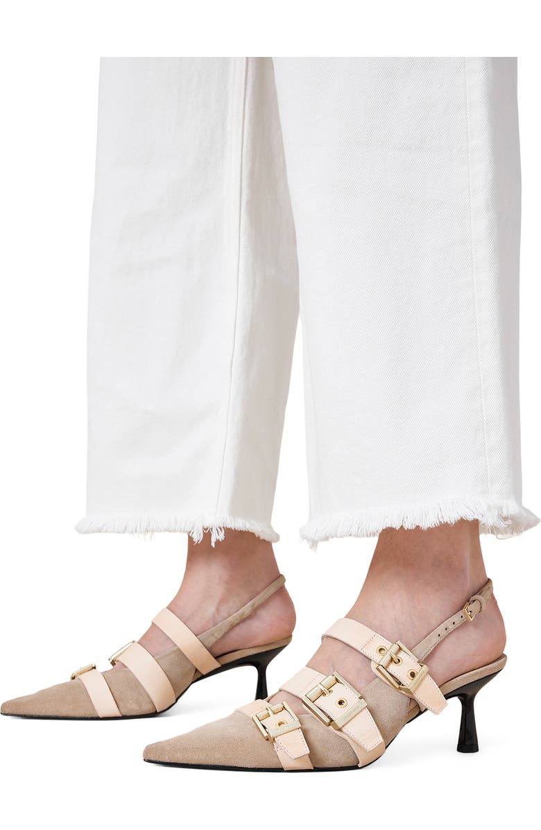 AllSaints Vivian Slingback Pointed Toe Pump, Alternate, color, Sand Brown