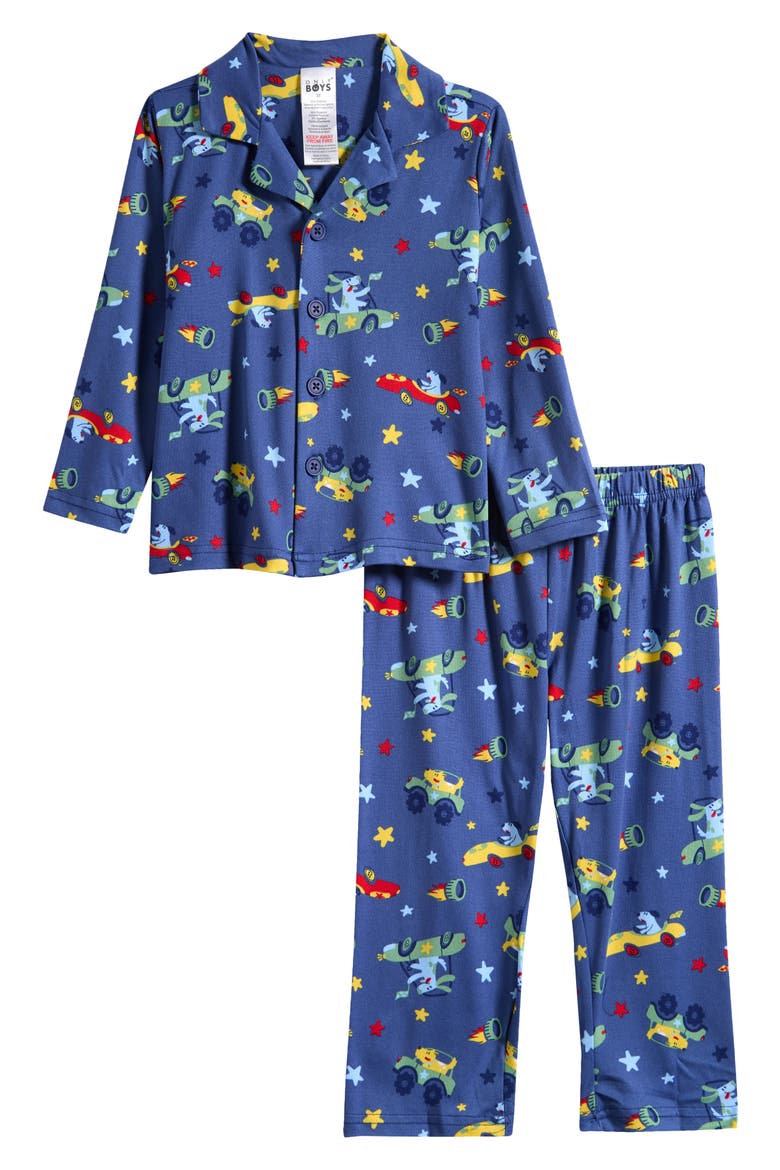 Kids' Warm & Fuzzy 2-Piece Pajama Set, Main, color, BLUE CARS