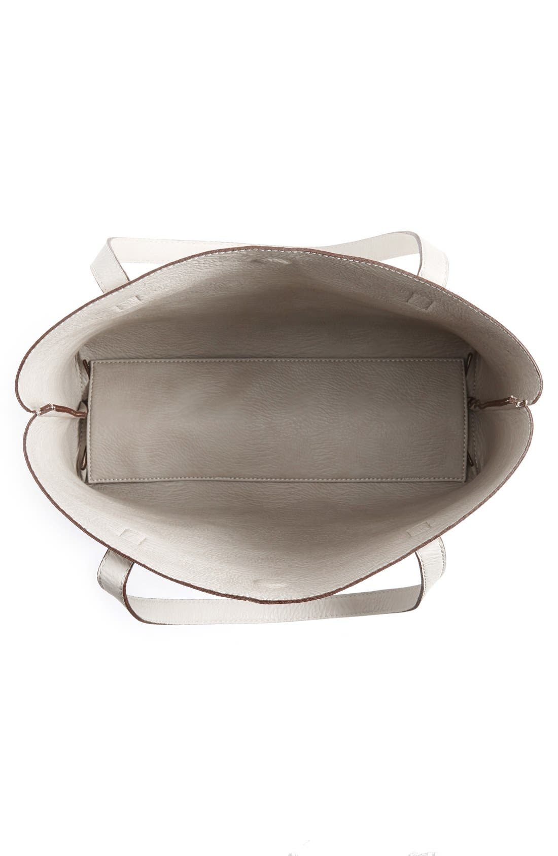 Reversible Faux Leather Tote & Wristlet, Alternate, color, GREY/ IVORY