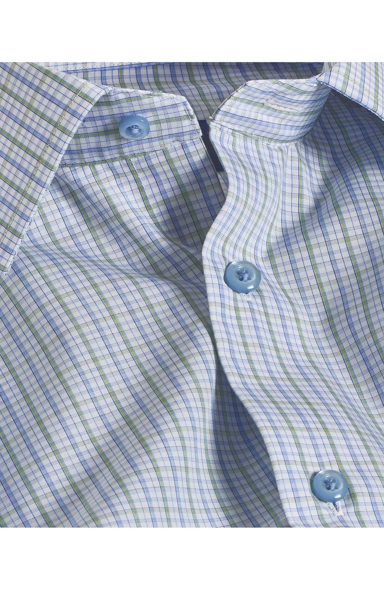 David Donahue Regular Fit Check Dress Shirt, Alternate, color, Blue/ Grass