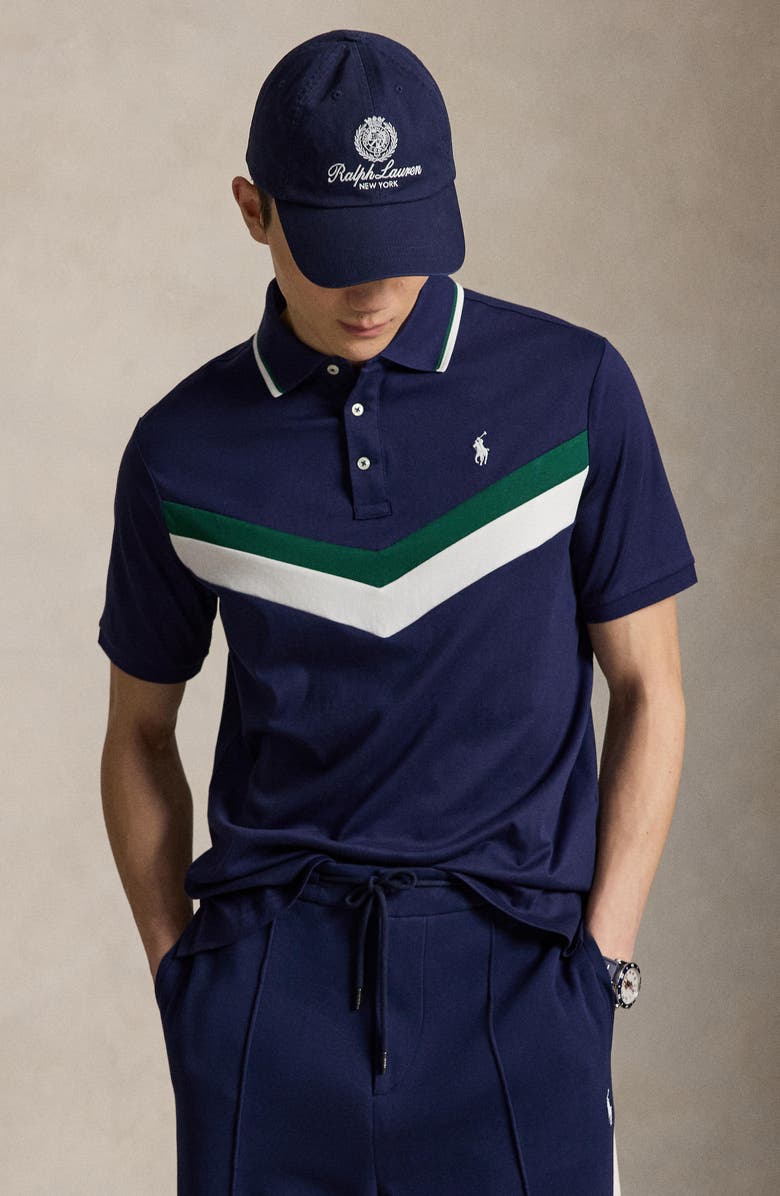 Polo Ralph Lauren Chevron Classic Fit Soft Cotton Polo, Alternate, color, Newport Navy
