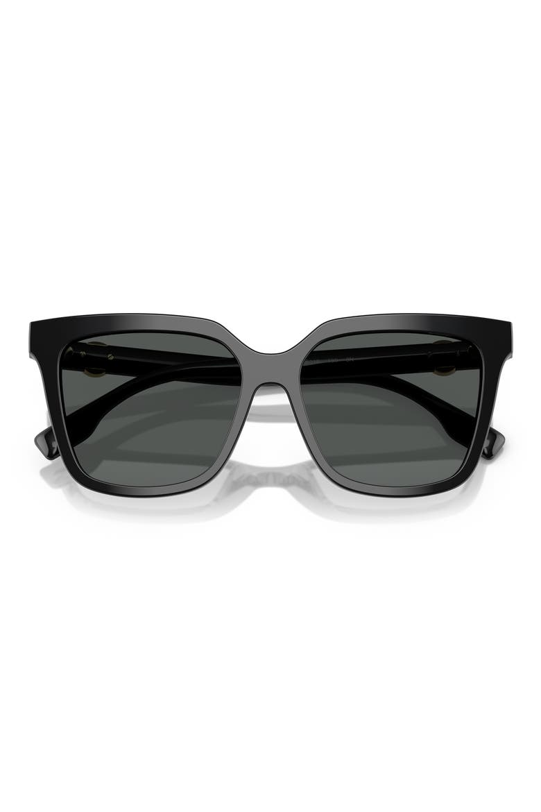 56mm Square Sunglasses, Alternate, color, BLACK