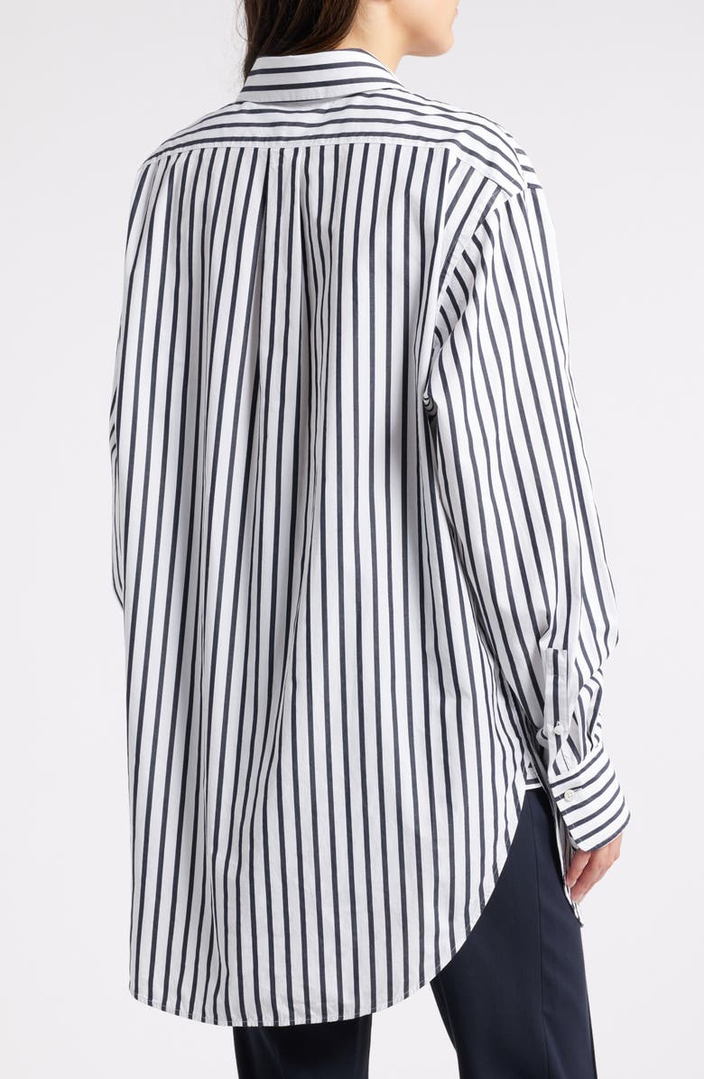 BOSS Berry Saturday Stripe Cotton Button-Up Shirt, Alternate, color, Wht