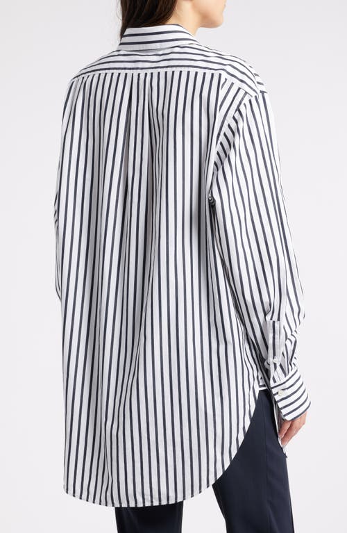 Hugo Boss Boss Berry Saturday Stripe Cotton Button-up Shirt In White