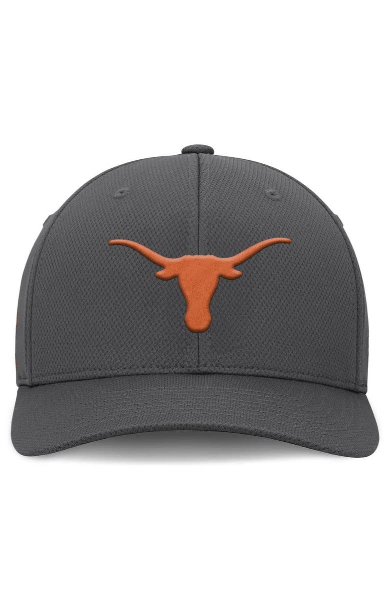 TOP OF THE WORLD Men's Top of the World  Charcoal Texas Longhorns Reflex Logo Flex Hat, Alternate, color, 