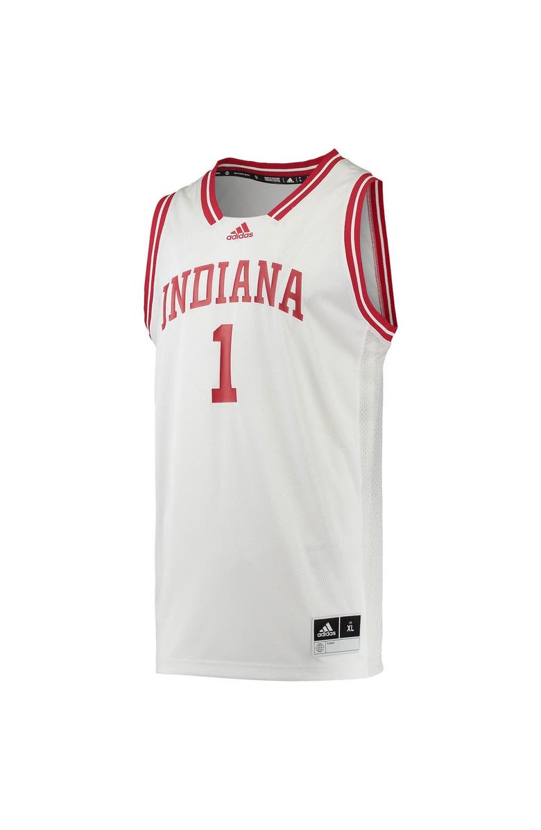 adidas Men's adidas #1 White Indiana Hoosiers Reverse Retro Jersey, Alternate, color, 