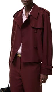 Burberry Cropped Wool Mayfair Trench Jacket