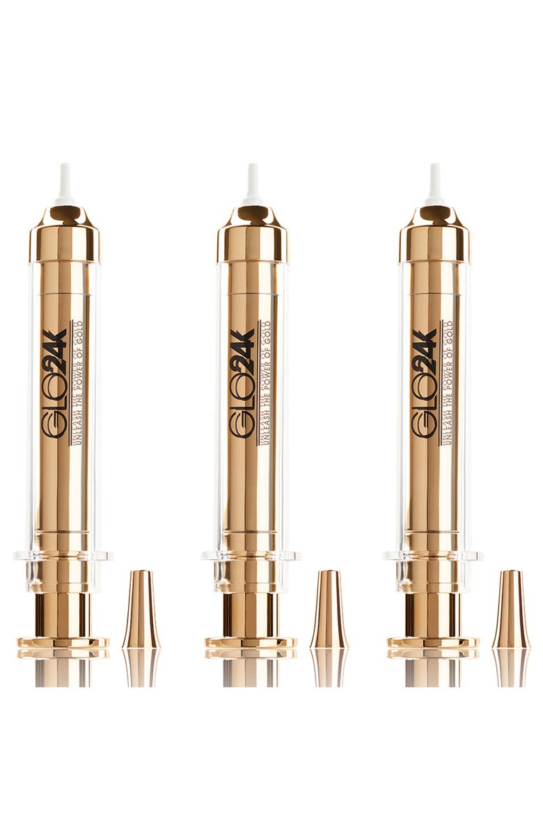 GLO24K UNLEASH THE POWER OF GOLD Instant Facelift Cream with 24k Gold, Hyaluronic Acid, Peptides, and Vitamins.  Pack of 3., Main, color, Na