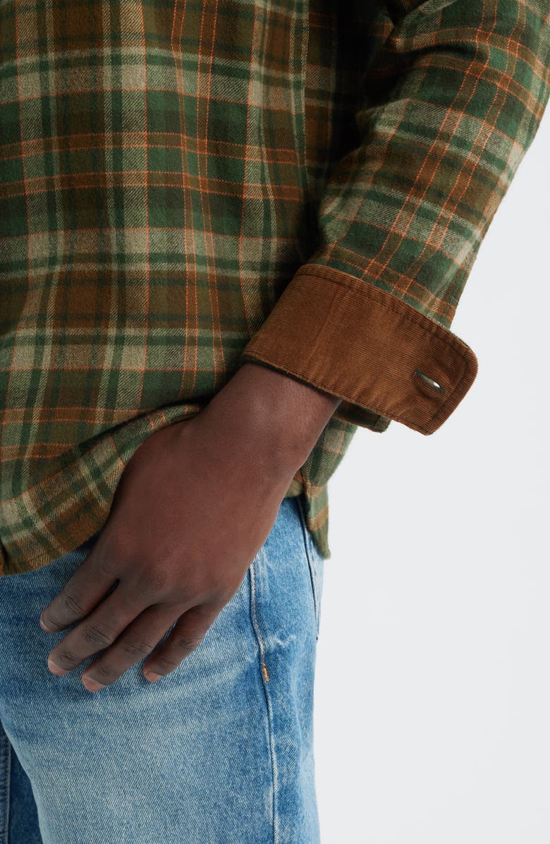 Pendleton Fremont Plaid Flannel Button-Up Shirt, Alternate, color, Olive/ Rust Plaid