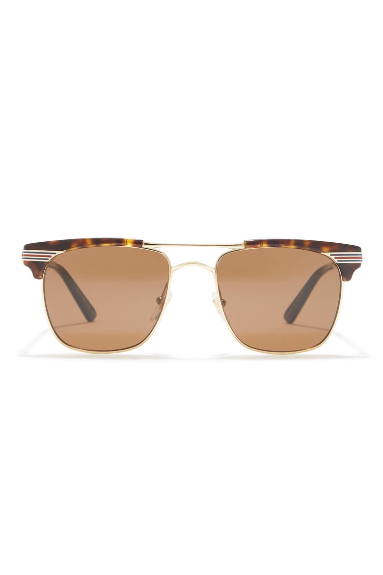 52mm Square Sunglasses, Main, color, AVANA GOLD BRONZE