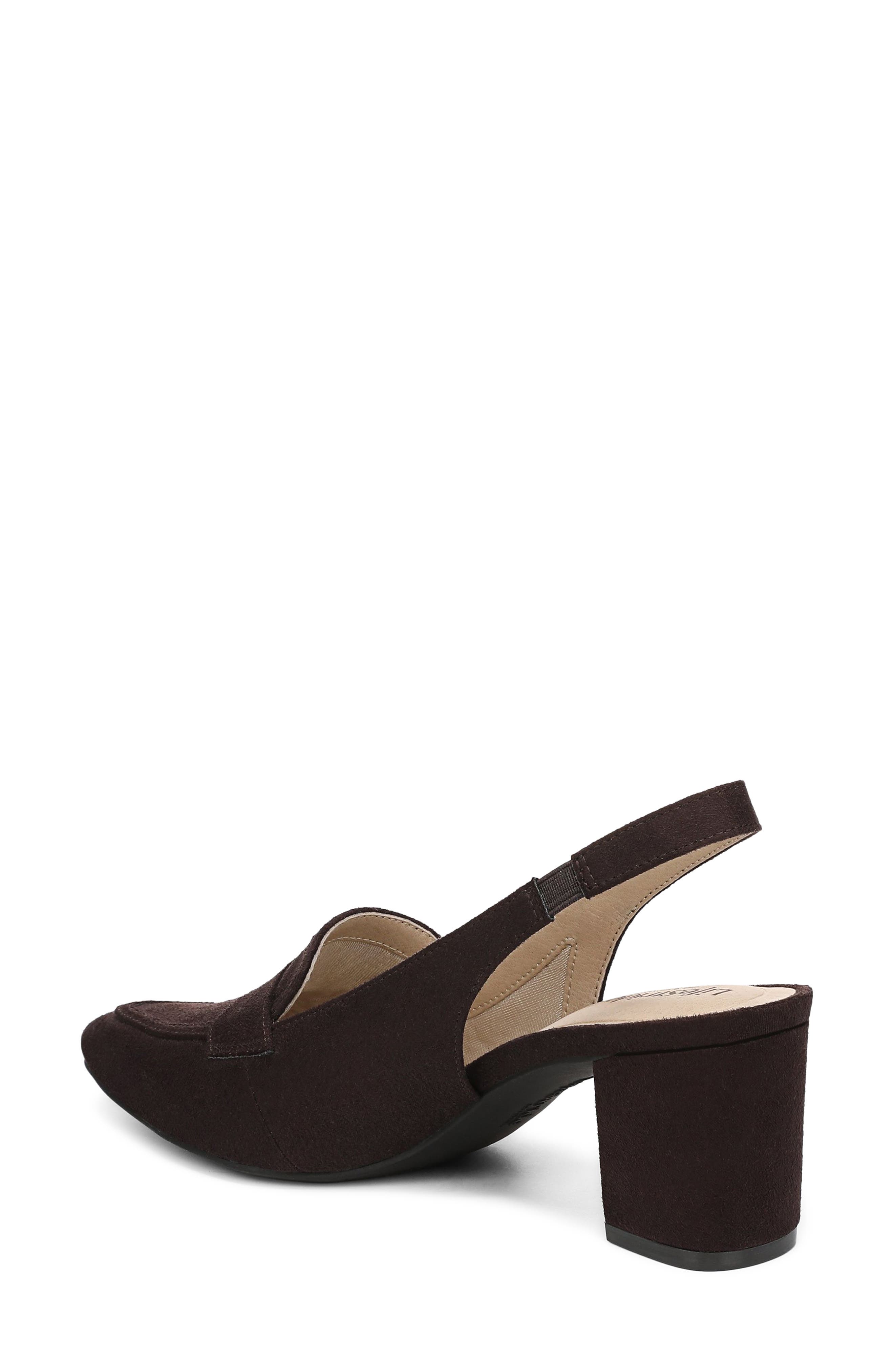 Angel Slingback Pointed Toe Loafer Pump, Alternate, color, DARK CHOCOLATE