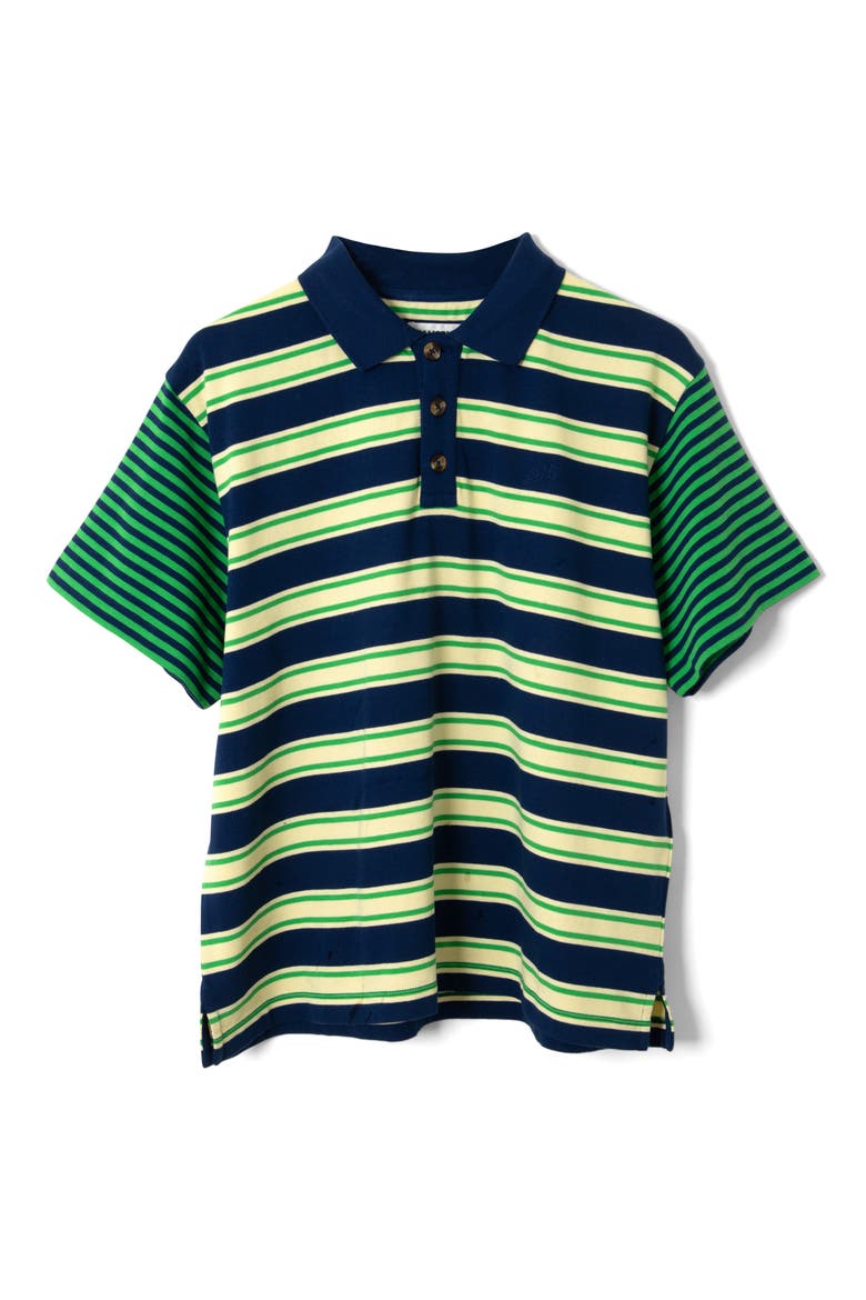 Zia Mix Stripe Rugby Polo, Main, color, GREEN MULTI