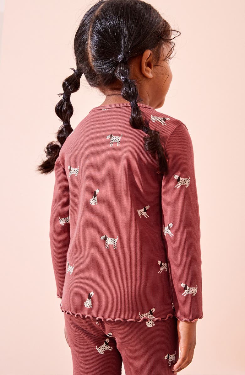 NEXT Kids' Dalmatian Print Long Sleeve Cotton Rib Top, Alternate, color, 