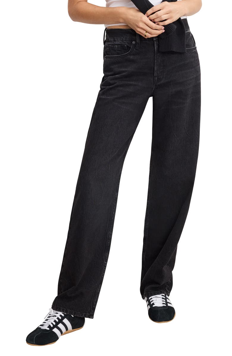 Good American Good '90s Relaxed Jeans, Main, color, Black406