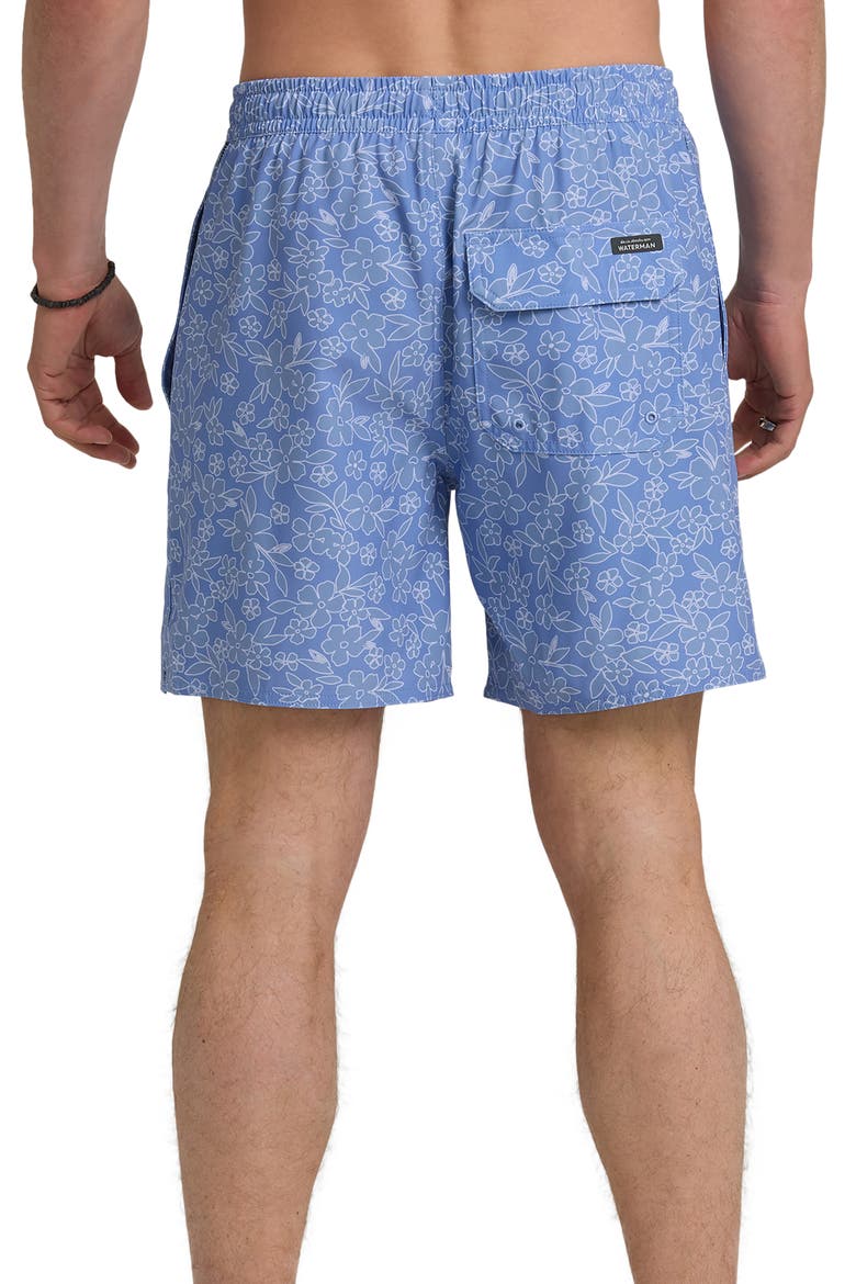 Mix Pack Volley Floral 17" Swim Trunks, Alternate, color, BLUE SHADOW