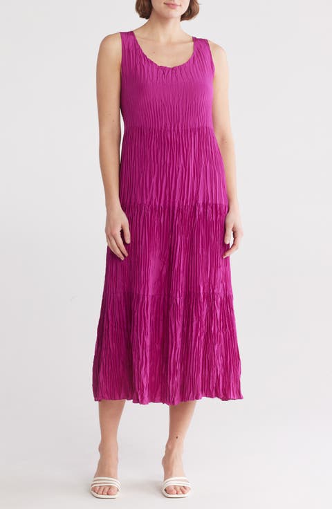 Sleeveless Tiered Silk Maxi Dress