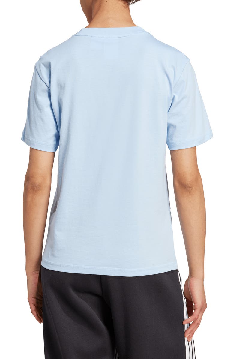 adidas 3-Stripes Cotton T-Shirt, Alternate, color, Glow Blue/ White