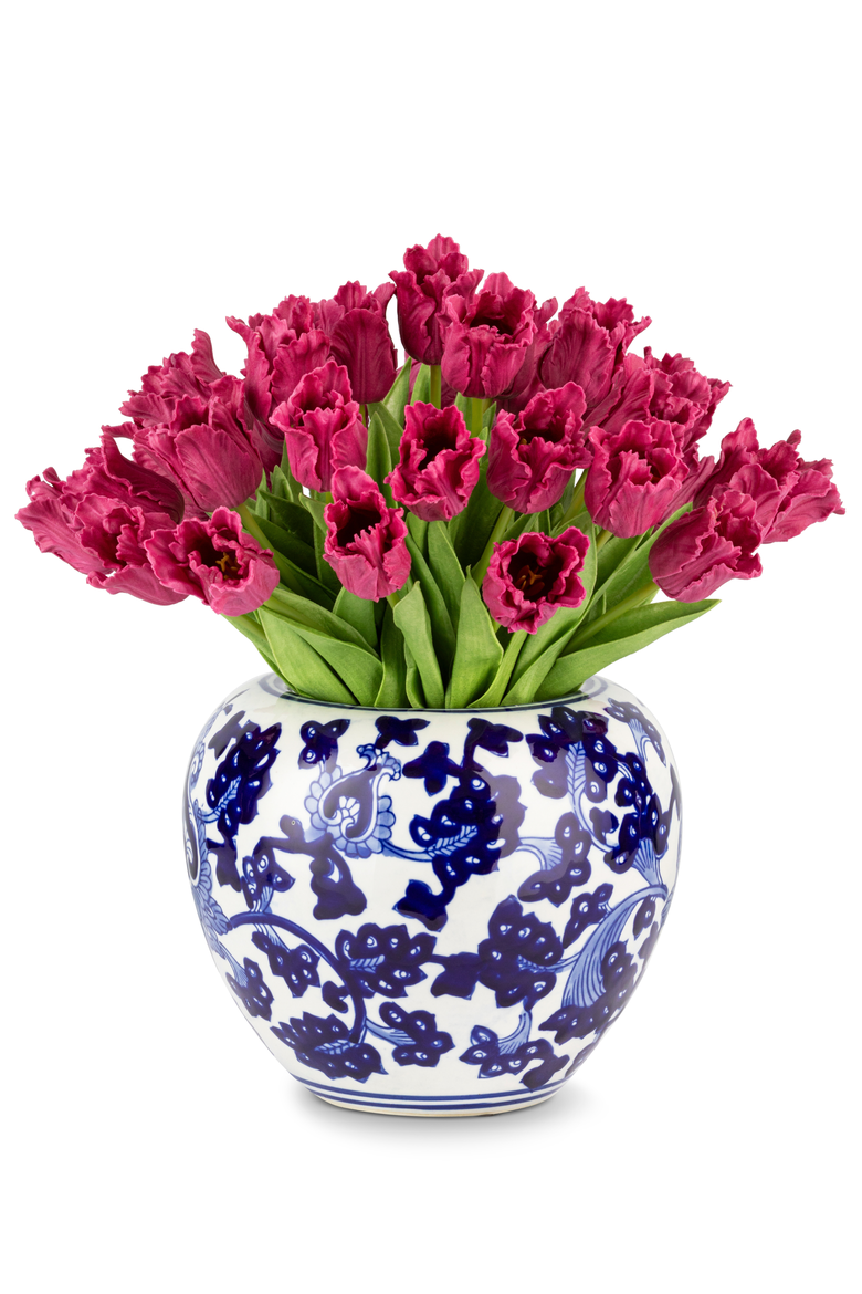 Claude RealTouch Tulip Toile Arrangement, Main, color, Fuschia